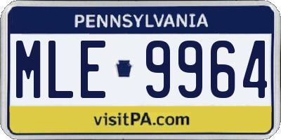 PA license plate MLE9964