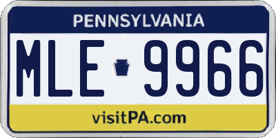 PA license plate MLE9966