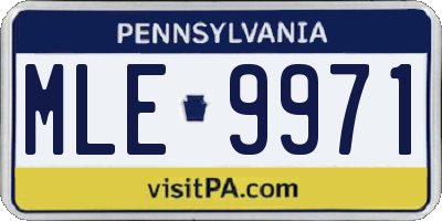 PA license plate MLE9971