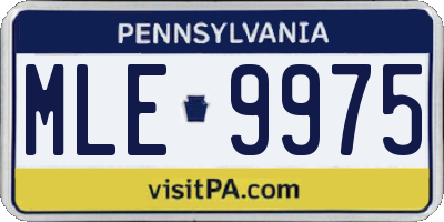 PA license plate MLE9975