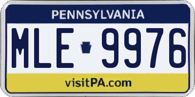 PA license plate MLE9976
