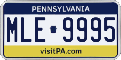 PA license plate MLE9995