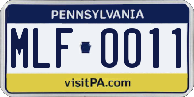 PA license plate MLF0011