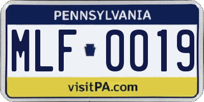 PA license plate MLF0019