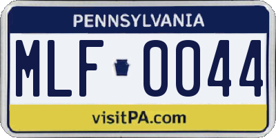PA license plate MLF0044
