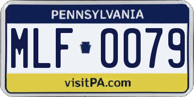 PA license plate MLF0079