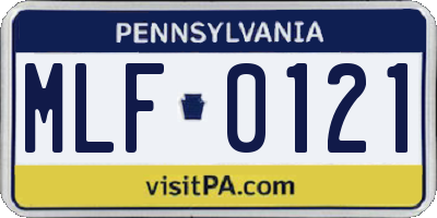 PA license plate MLF0121