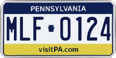 PA license plate MLF0124