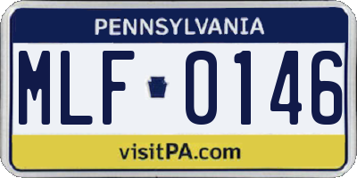 PA license plate MLF0146