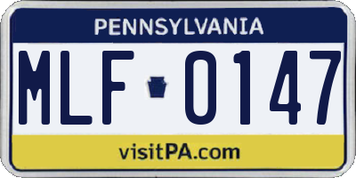 PA license plate MLF0147
