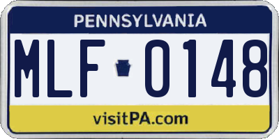 PA license plate MLF0148