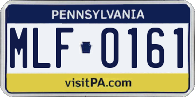 PA license plate MLF0161