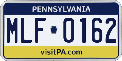 PA license plate MLF0162