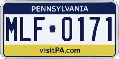 PA license plate MLF0171