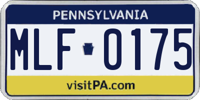 PA license plate MLF0175