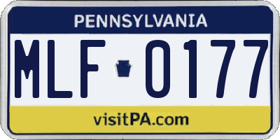 PA license plate MLF0177