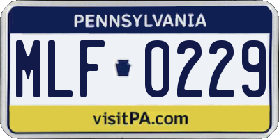 PA license plate MLF0229