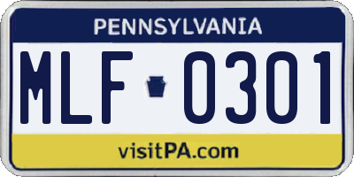PA license plate MLF0301