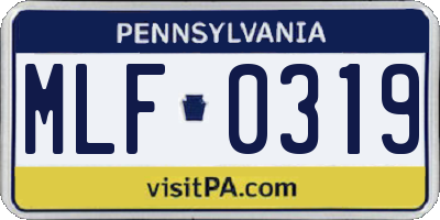 PA license plate MLF0319