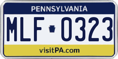 PA license plate MLF0323