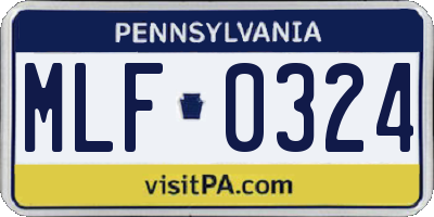 PA license plate MLF0324