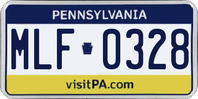 PA license plate MLF0328