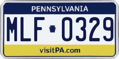 PA license plate MLF0329