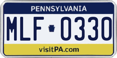 PA license plate MLF0330