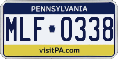 PA license plate MLF0338