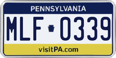 PA license plate MLF0339
