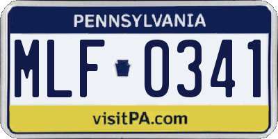 PA license plate MLF0341
