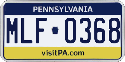 PA license plate MLF0368