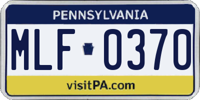 PA license plate MLF0370