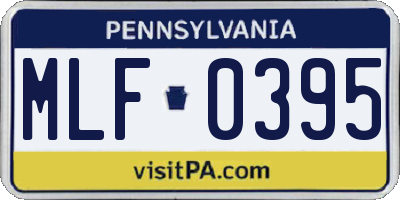 PA license plate MLF0395