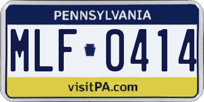 PA license plate MLF0414