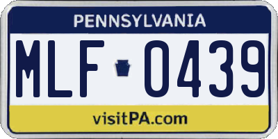 PA license plate MLF0439