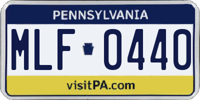 PA license plate MLF0440