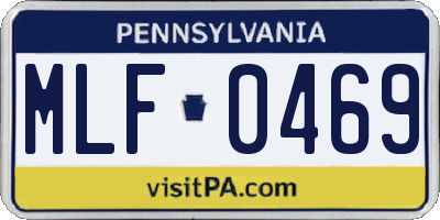 PA license plate MLF0469