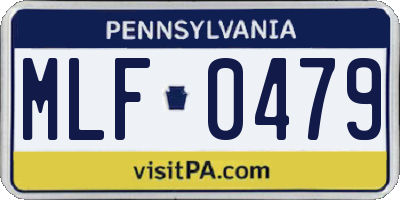 PA license plate MLF0479