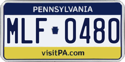 PA license plate MLF0480