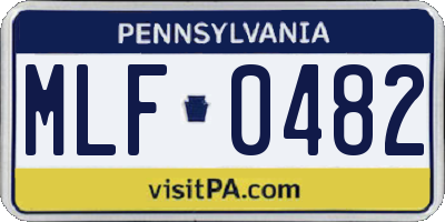 PA license plate MLF0482