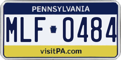 PA license plate MLF0484