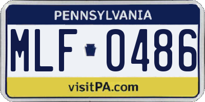 PA license plate MLF0486