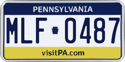 PA license plate MLF0487