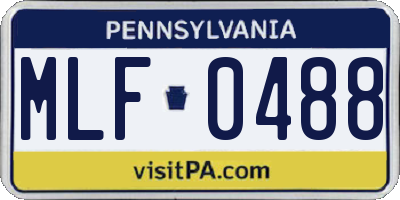 PA license plate MLF0488