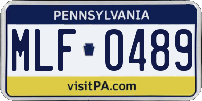 PA license plate MLF0489