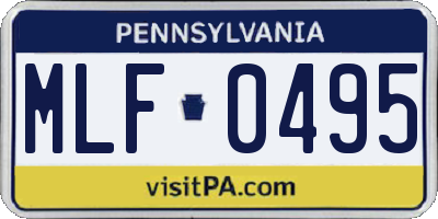 PA license plate MLF0495