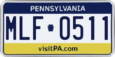PA license plate MLF0511
