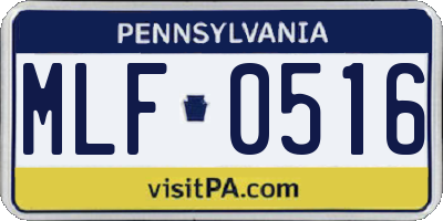 PA license plate MLF0516