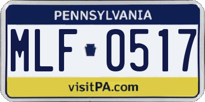 PA license plate MLF0517